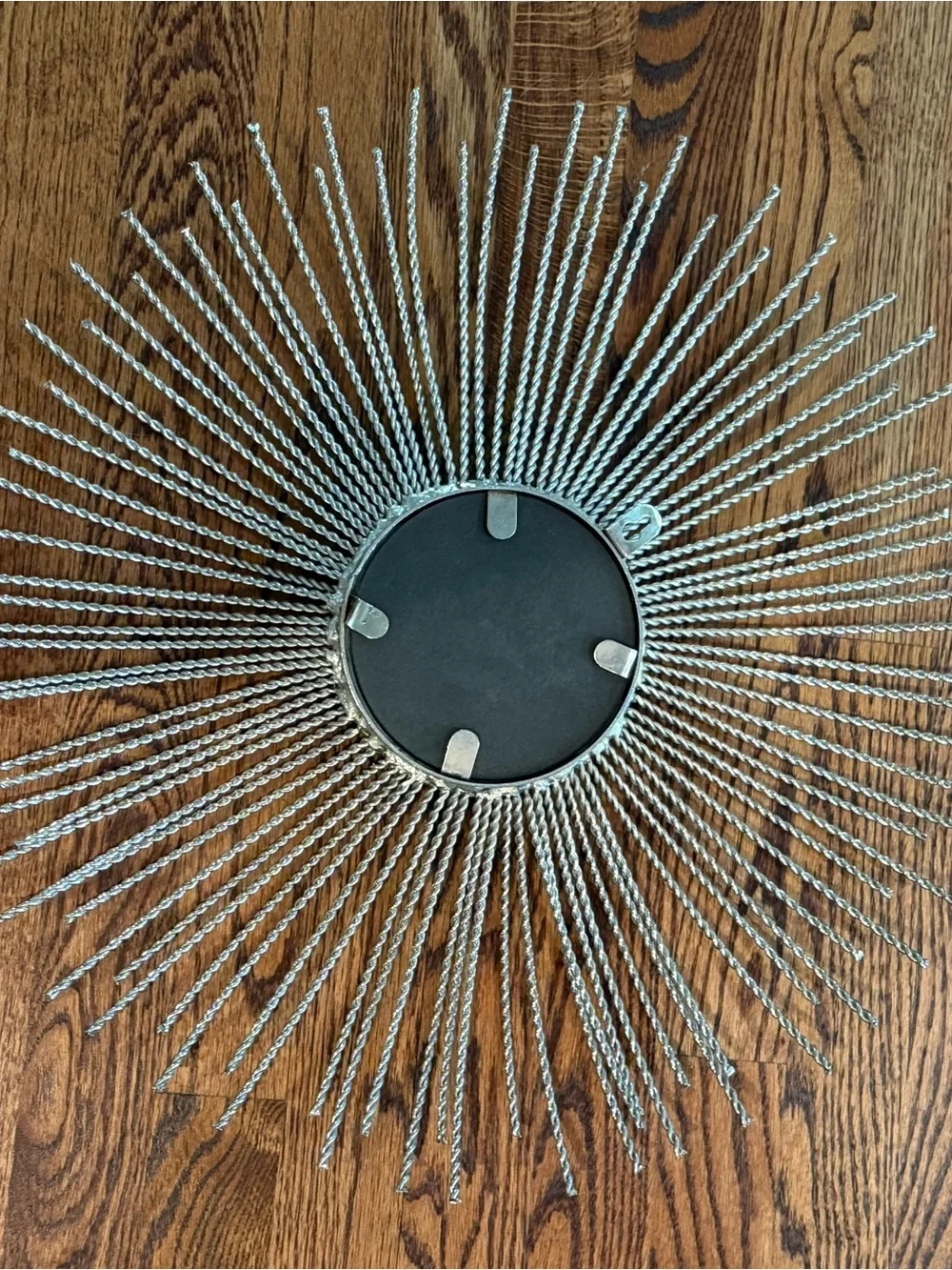 Vintage Silver Sunburst Wall Mirror